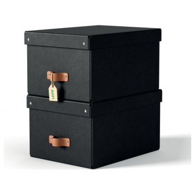 PACK 2 CAJAS DE ALMACENAMIENTO CART&Oacute;N MEDIANA COLOR NEGRO LEITZ 61490095 (Espera 4 dias)