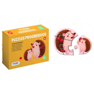 CAJA 4 PUZZLES PROGRESIVOS ANIMALES - PUZZLE DE 4/5 PIEZAS - A PARTIR DE 2 A&Ntilde;OS DOHE 65001 (Espera 4 dias)