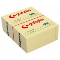 PACK3 BLOC 100 NOTAS ADHESIVAS 40X50MM AMARILLAS GRAFOPLAS 65205360 (MIN4) (Espera 4 dias)