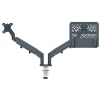 BRAZO DUAL PARA MONITOR Y PORTÁTIL LEITZ ERGO SPACESAVING COLOR  GRIS OSCURO KENSINGTON 65380089 (Espera 4 dias)