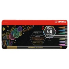 ESTUCHE METAL 6 UNIDADES PEN 68 METALLIC COLORES SURTIDOS STABILO 6808/8-31 (Espera 4 dias)