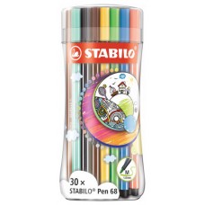 STABILO Pen 68 rotulador Medio Multicolor 30 pieza(s) (Espera 4 dias)