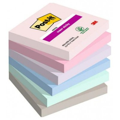 PACK 6 BLOCS 90 HOJAS NOTAS ADHESIVAS 76X76MM SUPER STICKY COLECCIÓN SOULFUL 654-6SS-SOUL POST-IT 7100259204 (Espera 4 dias)