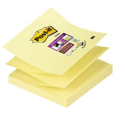 PACK 12 BLOCS 90 HOJAS Z-NOTES ADHESIVAS 76X76MM SUPER STICKY CANARY YELLOW CAJA CARTÓN R330-12SS-CY POST-IT 7100290161 (Espera 4 dias)