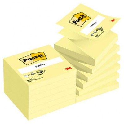 PACK 12 BLOCS 100 HOJAS Z-NOTES ADHESIVAS 76X76MM CANARY YELLOW CAJA CARTÓN R-330-CY POST-IT 7100290167 (Espera 4 dias)