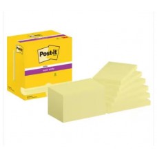 PACK 12 BLOCS 90 HOJAS NOTAS ADHESIVAS 76X127MM SUPER STICKY CANARY YELLOW CAJA CARTÓN 655-12SSCY-EU POST-IT 7100290175 (Espera 4 dias)