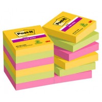 PACK 12 BLOCS 90 HOJAS NOTAS ADHESIVAS 47,6X47,6MM SUPER STICKY COLECCIÓN CARNIVAL CAJA CARTÓN 622-12SS-CARN POST-IT 7100290181 (Espera 4 dias)