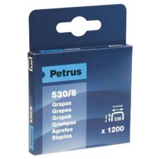 CAJA DE 1200 GRAPAS TIPO 530/8 COBREADAS PARA CLAVADORAS PETRUS 77514 (Espera 4 dias)