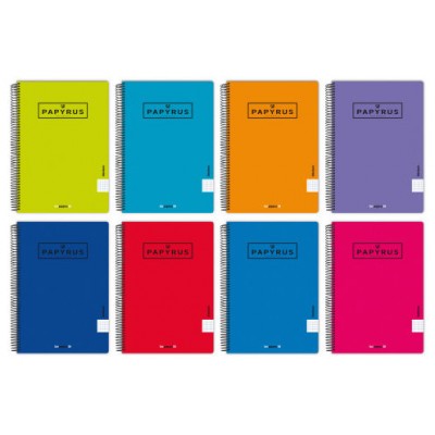 CUADERNO TAPA POLIPROPILENO EXTRADURA UNICLASIC FOLIO 80 HOJAS 90GR. 4X4 COLORES SURTIDOS PAPYRUS 88442099 (MIN5) (Espera 4 dias)