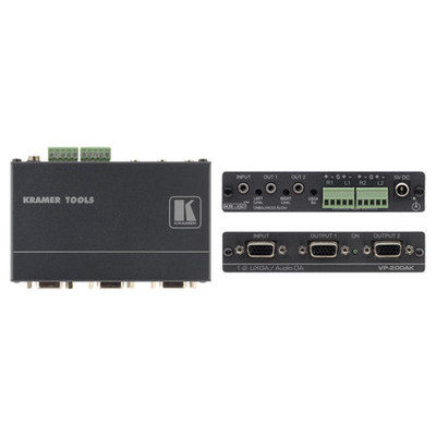 KRAMER DISTRIBUIDOR AMPLIFICADOR GRAFICOS DE VIDEO POR ORDENADOR Y AUDIO ESTEREO 1:2 CON PROCESADO DE SINCRONISMOS KR-ISP&reg;. COMPATIBLE HDTV (VP-200AK) (Espera 4 dias)