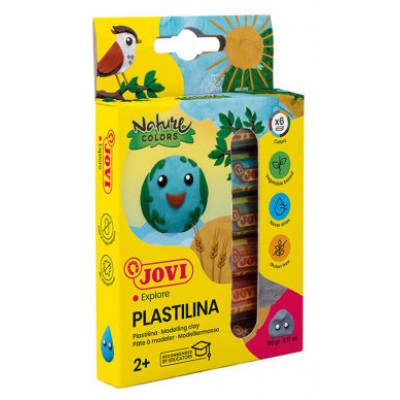 ESTUCHE PLASTILINA 6 BARRAS DE 15GR COLORES SURTIDOS GAMA NATURE JOVI 90/6N (Espera 4 dias)