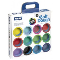 MALETÍN 16 BOTES PASTA BLANDA SOFT DOUGH DE 30GR COLORES SURTIDOS (INCLUYE NEÓN Y GLITTER) MILAN 913316SC (Espera 4 dias)