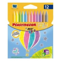 ESTUCHE 12 CERAS DE COLORES PASTEL PLASTIDECOR PASTEL BIC 9339613 (Espera 4 dias)