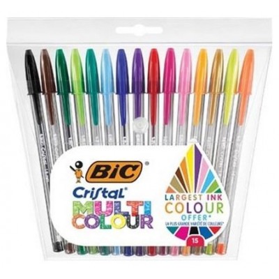 BOLSA 15 UNIDADES BOLIGRAFOS MULTICOLOR 1,6 MM BIC 964899 (Espera 4 dias)