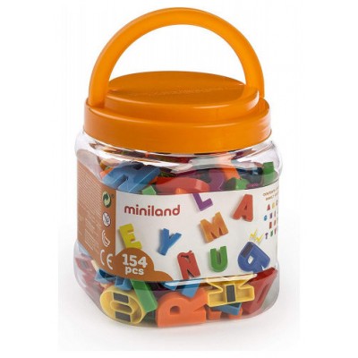 JUEGO LETRAS MAYUSCULAS MAGNETICAS BOTE DE 154 PIEZAS MINILAND 97911 (Espera 4 dias)