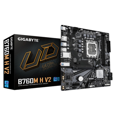 GIGABYTE B760M H V2 Placa Base - Compatible con procesadores Intel Core de 14&ordf; generaci&oacute;n, VRM digital de 5+1+1 fases, hasta 8000MHz DDR5 (O.C.), 1xPCIe 4.0 M.2, LAN 1GbE, USB 3.2 Gen1 (Espera 4 dias)