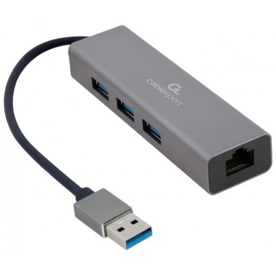 ADAPTADOR DE RED GEMBIRD USB AM GIGABIT CON HUB DE 3 PUERTOS USB 3.0