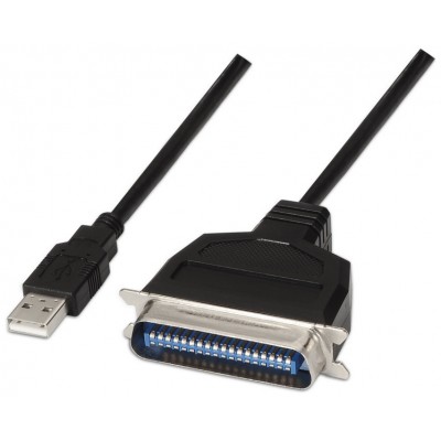 AISENS - CONVERSOR USB IMPRESORA, TIPO A/M-CN36(IEEE1284)/M, NEGRO, 1.5M