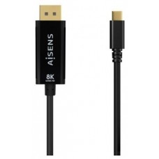 AISENS - CABLE CONVERSOR USB-C A DISPLAYPORT 8K@60HZ, USB-C/M-DP/M, NEGRO, 0.8M