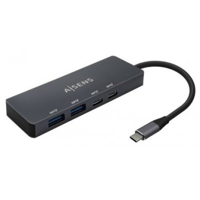 AISENS - HUB USB 3.2 GEN1 5G USB-C, USB-C/M-2xUSB-C/H-2xUSB-A/H, GRIS, 15CM