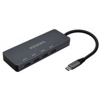 AISENS - HUB USB 3.2 GEN1 5G USB-C, USB-C/M-4xUSB-C/H, GRIS, 15CM