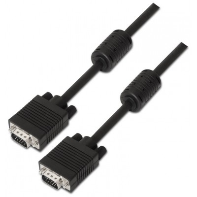 AISENS - CABLE SVGA CON FERRITA, HDB15/M-HDB15/M, NEGRO, 6.0M