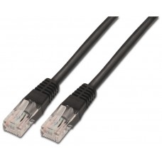 AISENS - CABLE DE RED LATIGUILLO RJ45 CAT.5E UTP AWG24, NEGRO, 2.0M