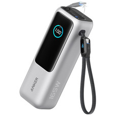 POWER BANK ANKER 25K 165W BUILT-IN USB C CABLE RETRACTIL SILVER-SX13 POWER BANK ANKER 25K 165W BUILT-IN USB C CABLE RETRACTIL SILVER