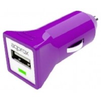 APPROX Cargador USB para Coche (Purpura)