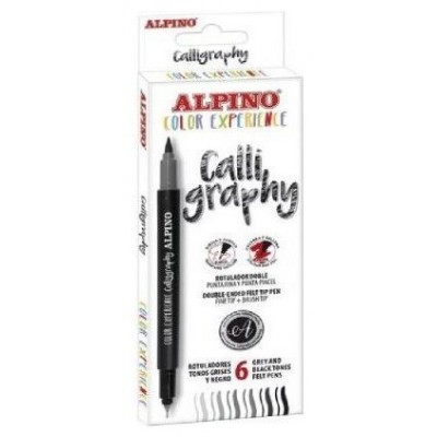 ESTUCHE 6 ROTULADORES CALLYGRAPHY DOBLE PUNTA TONOS GRISES COLOR EXPERIENCE ALPINO AR001040 (Espera 4 dias)