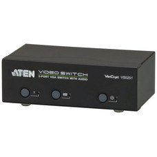ATEN CONMUTADOR / SELECTOR / SWITCH VGA / AUDIO SWITCH DE 2 PUERTOS CON RS-232 (VS0201-AT-G) (Espera 4 dias)