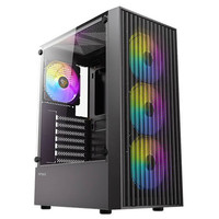 CAJA ANTEC AX27 ARGB ATX NEGRO 4XVENT 120MM 2XUSB SN FUENTE