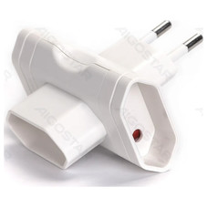 ENCHUFE DE CONVERSION ALEMAN 1 A 3 10A BLANCO AIGOSTAR (Espera 4 dias)-SX0 ENCHUFE DE CONVERSION ALEMAN 1 A 3 10A BLANCO AIGOSTAR (Espera 4 dias)