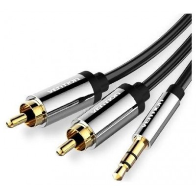CABLE AUDIO ESTEREO JACK 3.5/M 2xRCA/M 1.5 M NEGRO VENTION (Espera 4 dias)