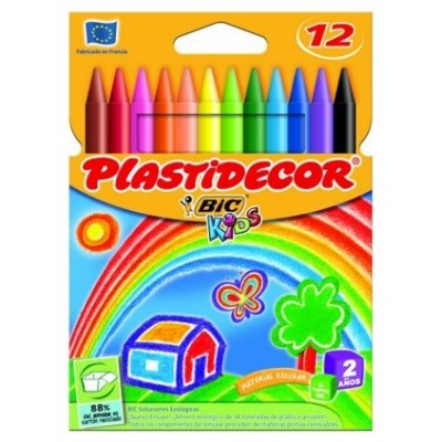 ESTUCHE 12 CERAS DE COLOR QUE NO ENSUCIAN PLASTIDECOR 8757702 (Espera 4 dias)