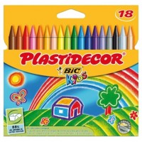 ESTUCHE 18 CERAS DE COLOR QUE NO ENSUCIAN PLASTIDECOR 8757712 (Espera 4 dias)