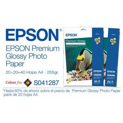 Epson Papel Premium Glossy Photo 255g, 20 Hojas de A4