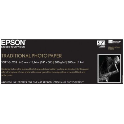 Epson GF papel Photo Traditional 24"  x 15,2m - 300 g/m2