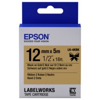 EPSON Cartucho de etiquetas de cinta satinada LK-4KBK negro/oro de 12 mm (5 m)