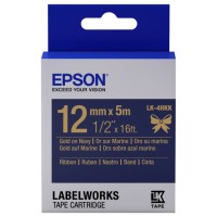 EPSON Cartucho de etiquetas de cinta satinada LK-4HKK oro/azul marino de 12 mm (5 m)