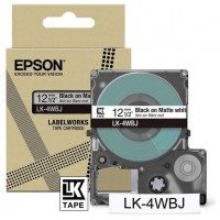 EPSON Cartucho de etiquetas Matte Tape   White/Black 12mm(8m)   LK-4WBJ