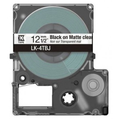 EPSON Cartucho de etiquetas Matte Tape   Clear/Black 12mm(8m)   LK-4TBJ