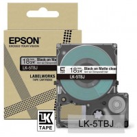 EPSON Cartucho de etiquetas Matte Tape   Clear/Black 18mm(8m)   LK-5TBJ