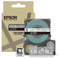 EPSON Cartucho de etiquetas Matte Tape   Clear/White 24mm(8m)   LK-6TWJ