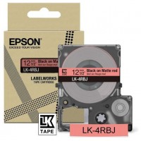 EPSON Cartucho de etiquetas Matte Tape   Red/Black 12mm(8m)   LK-4RBJ