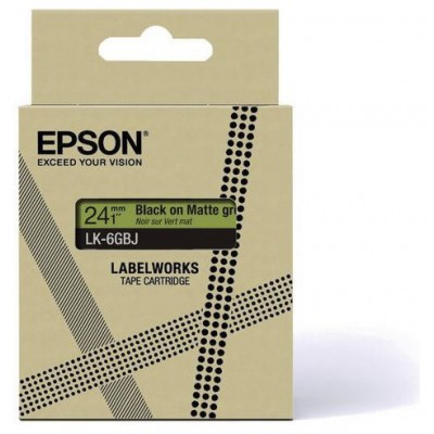 EPSON Cartucho de etiquetas Matte Tape   Green/Black 18mm(8m)   LK-5GBJ