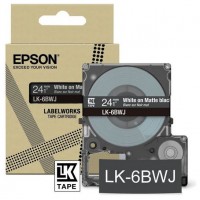 EPSON Cartucho de etiquetas Matte Tape   Black/White 24mm(8m)   LK-6BWJ