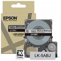 EPSON Cartucho de etiquetas Matte Tape   Grey/Black 18mm(8m)   LK-5ABJ