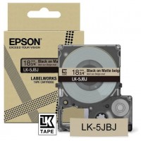 EPSON Cartucho de etiquetas Matte Tape   Beige/Black 18mm(8m)   LK-5JBJ