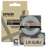 EPSON Cartucho de etiquetas Matte Tape   Beige/Black 24mm(8m)   LK-6JBJ